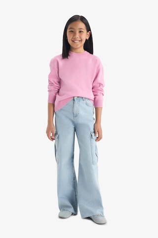 Defacto Kız Çocuk Standart Fit Bisiklet Yaka Triko Kazak C6902a825aupn444 Pembe