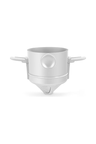 Jeemson Taşınabilir Çift Katlı Filtre Kahve Dripper, 304 Çelikten Yapılmış, Kağıt Filtresiz, Sıcak Tutucu Kollü, Çadır, Seyahat İçin Uygun, Beyaz Diğer