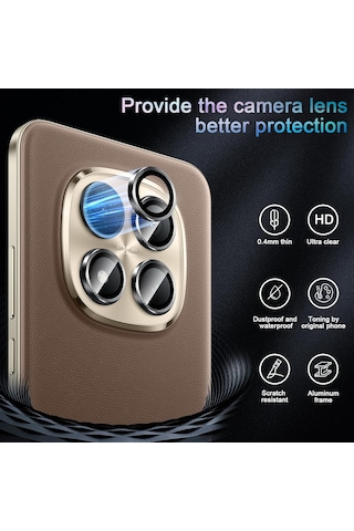 Xiaomi Redmi Note 15 Pro 5g & Note 15 Pro+ Plus Uyumlu Kamera Koruma Lens Koruyucu Temperli Cam Uygulama Aparatlı Kırılmaz Camı