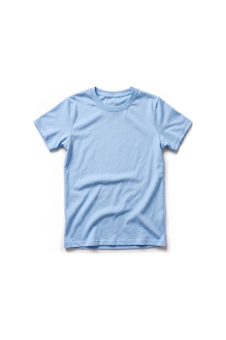 Öts Erkek Çocuk %100 Pamuk T-shirt Ribana Kapalı Yaka Çok Amaçlı Kullanım 7020 Mavi