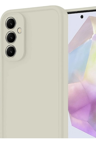 Samsung Uyumlu Galaxy A16 5g Kılıf Viera Silikon - Krem Düz Renkli/