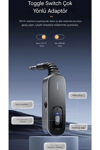 Bt10 Bluetooth 5.1 Çevirici Adaptör Ce/fc/rohs Lisanslı Araba Müz