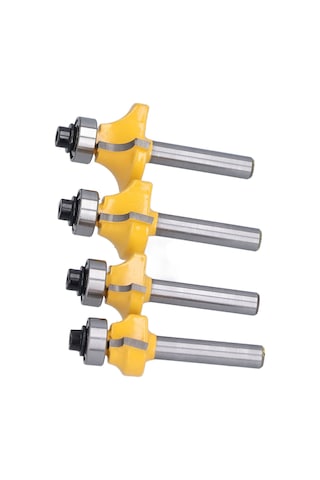 Maiyame 4'lü Ahşap Yuvarlak Kenar Düzeltici Takımı, 1/4 İnç Saplı, Farklı Boyutlarda, Ev Dıy Ve Ahşap İşçiliği İçin