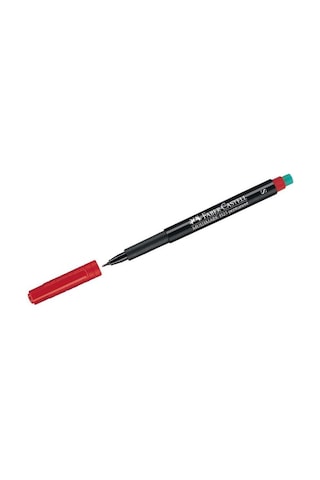Faber-castell Permanent Asetat Ve Cam Kalemi S Uç 0.4 Mm Kırmızı - 10 Adet Toptan Paket