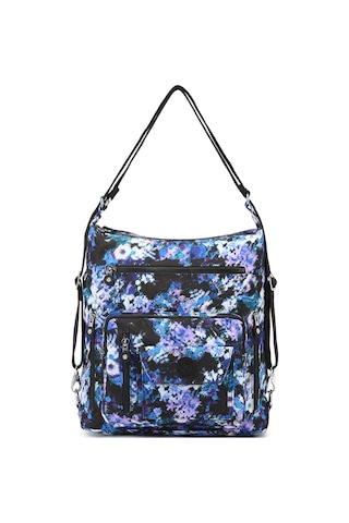 Smart Bags Büyük Boy Su Geçirmez Krınkıl Kumaş Hem Sırt Hem Omuz Çantası Mavi Printing