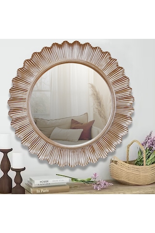 Flashy Yuvarlak Ayna Vizon Ceviz