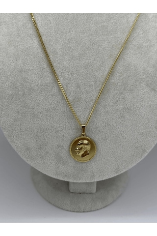 14 K Renginde Atatürk Kabartmalı Gold Kolye Gold