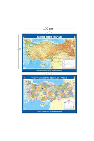Gülpaş 70x100 Cm Türkiye Siyasi-fiziki Çıtalı Harita 1
