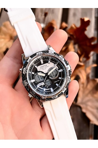 SLK001 Joefox Digital&Analog Kronmetre+Takvim+Alrm+Aydınlatma Erkek Kol Saati+Kaplangözü Bileklik