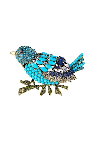 Homyl Düğün Giyim Bayanlar Için Rhinestone Broşlar Dekoratif Mavi