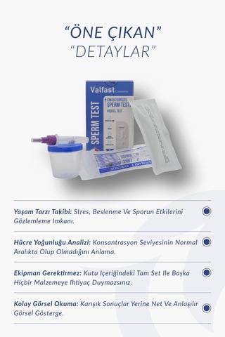 Erkek Fertilite Kiti - Evde Hızlı Hücre Yoğunluğu Kontrol Ve Ön Tarama Testi - 1 Adet
