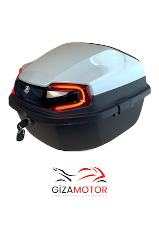 Işıklı + Sırt Dayamalı 33 Litre Motosiklet Çantası Açık Nardo Gri