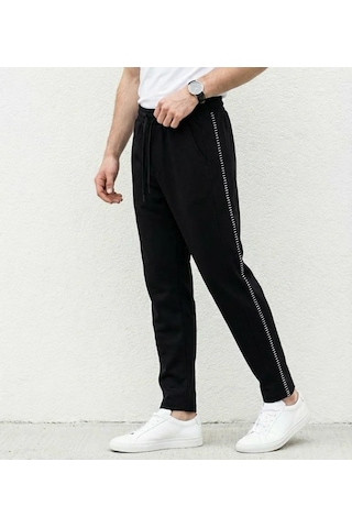 Plus Scorpion Erkek Slim Fit Pamuklu Eşofman Altı Siyah