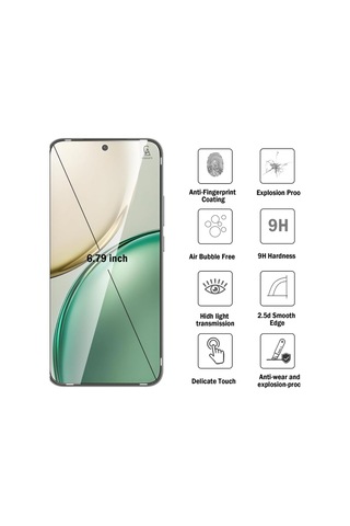 Honor Magic 8 Lite İle Uyumlu Ekran Koruyucu Şeffaf Temperli Kırılmaz Cam Ekran Koruyucu 3 Adet