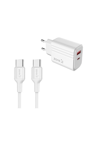 Ariatech Play Serisi Pl07 Type-c To Type-c 2in1 Pd Seyahat Şarj Aleti 20w - Beyaz Beyaz