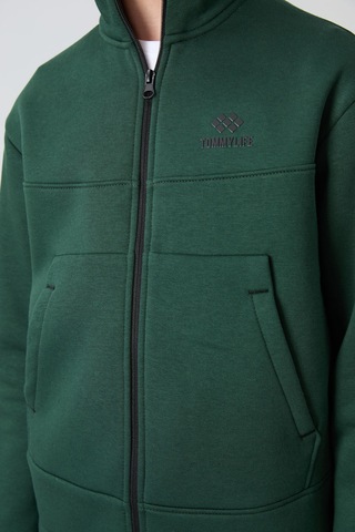 Tommy Life Çam Yeşil Pamuklu Kalın İçi Tüylü Yumuşak Dokulu Standart Fit Nakışlı Erkek Çocuk Sweatshirt - 1124 Çam Yeşili