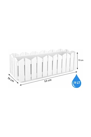 Omnipazar Ozn-616 Efes Askılı Balkon Saksı Takımı 9 Litre No:2 Beyaz