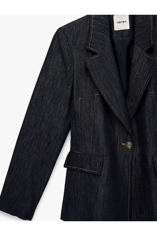 Koton Slim Fit Cepli Uzun Kollu Denim Blazer Ceket Lacivert 6sak50024ew Lacivert