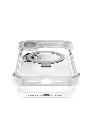 Apple Uyumlu iPhone 16 Kılıf Magsafe Şarj Özellikli Raptic Dual Serisi Şeffaf Standlı Kapak Şeffaf
