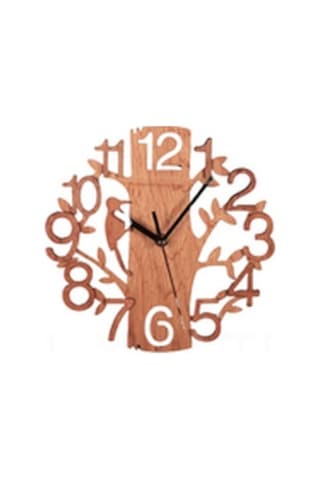 Yaleker Ahşap Ağaç Desenli Sessiz Duvar Saati - Ofis, Mutfak, Yatak Odası İçin Dekoratif, Keskin Okuma, 28.5cm, Sessiz Hareket Çok Renki