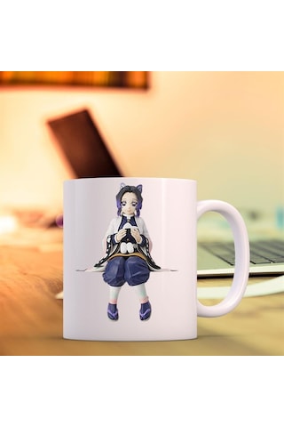 Anime Demon Slayer Shinobu Kocho Choko-burun Tasarımlı Kupa Bardak 3218 Siyah