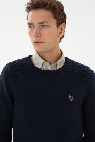 U.S. Polo Assn. Erkek Slim Fit Bisiklet Yaka Lacivert Kazak 50314975-VR033