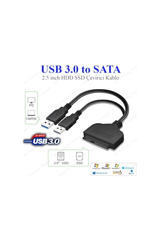 Usb 3.0 To 2.5 Inç Sata Hdd Ssd Çevirici Veri Kurtarma Kablosu