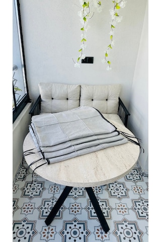 Bahçe Balkon Takımı Minder Kılıf Takımı 4 Adet Açık Gri