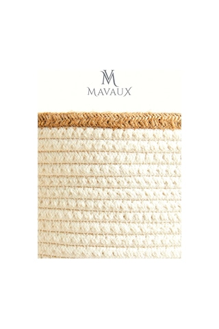 Mavaux Çok Amaçlı, 40-36 Büyük Boy, Yanları Saplı, Sepet, Jüt, Hasır, Dokuma Sepet, Düzenleyici Bejbüyük