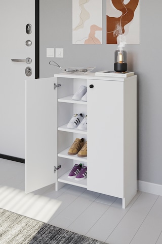 2 Kapaklı Ayakkabılık Çok Amaçlı Dolap Ayakkabı Dolabı... Beyaz