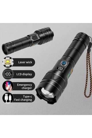 Cbtx A06-a 20w Parlak Lazer 5 Modlu El Feneri Alüminyum Alaşımlı Su Geçirmez Açık Kamp Yürüyüş Meşalesi