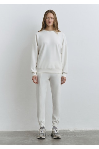 Mavi - Lux Touch Bisiklet Yaka Beyaz Sweatshirt 1s10422-70057 Ekru