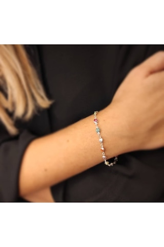 Oriental Kuyumculuk Jewellery Renkli Gümüş Nazarlık Bileklik Gümüş