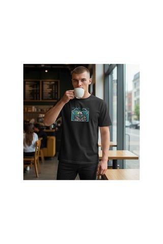 Urbantrendstore Unisex Sonsuza Kadar Funny Eğlenceli Oversize Fit Rahat Geniş Salaş T-shirt Günlük Tişört Siyah