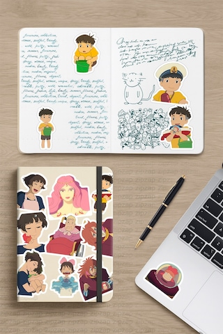 Küçük Deniz Kızı Ponyo Anime Telefon Laptop Bullet Journal Yapışkanlı Folyo Sticker Paketi 23 Adet Çok Renkli