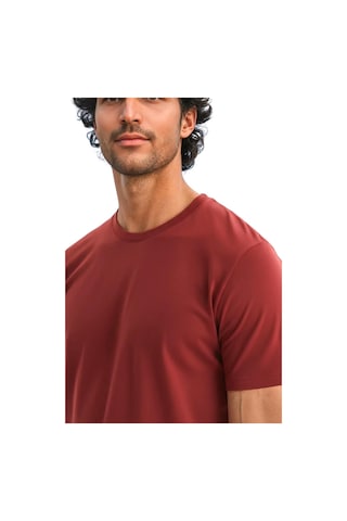 Ar-ma Erkek Bisiklet Yaka Tişört Regular Fit Pamuk Süprem Basic Baskısız Y31344408002 Koyu Tuğla-kt1 Kahverengi 2XL