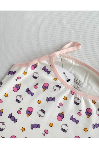 Alya Underwear Kız Çocuk Baskılı Ip Askılı Atlet Ve Slip Takımı Dondurma Baskılı