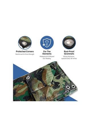 Kotap Tcm-0608 Kamuflaj, Su Geçirmez Çok Amaçlı Çok Amaçlı 7 Mil Poli Tarp, Boyut: 6 X 8', Yeşil/siyah
