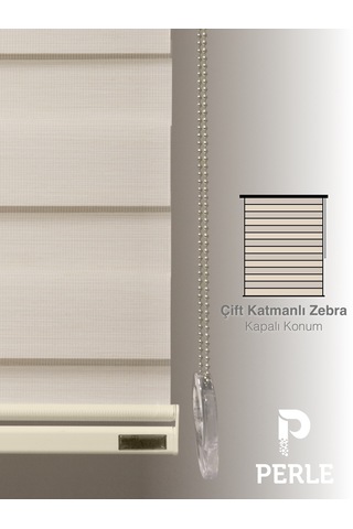 Br Perle Krem Renk Bambu Stor Zebra Perde Yüksek Kalite Alüminyum Kasa Krem