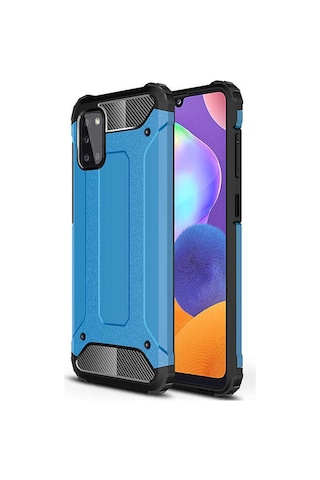 Noktaks - Samsung Galaxy Uyumlu A31 - Kılıf Çift Katman Zırh Tank Crash Military Kapak - Gold