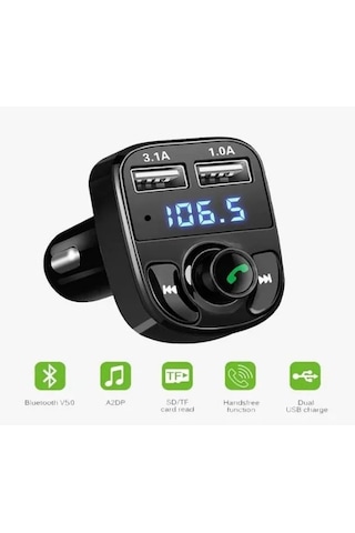 Araç Usb Mp3 Sd Kart Çakmaklık Girişli Oto Müzik Çalar Kiti Kablosuz Çakmak Girişi Carx8
