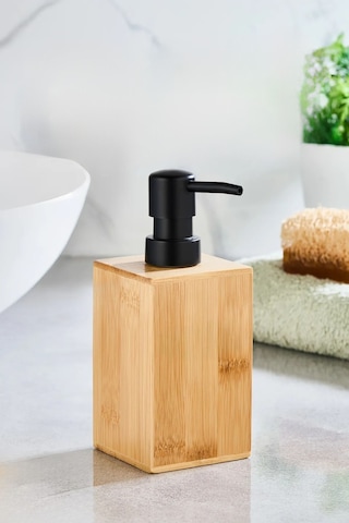 Bambu Uzun Kare Sıvı Sabunluk Bambu