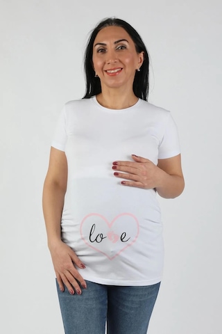 Balins Hamile Love Tişört Pembe Baskılı 001