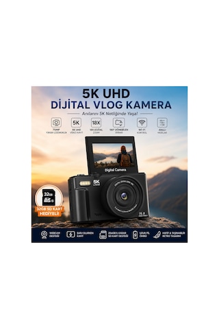 Robeve 5k Vlog Uhd 75mp Fotoğraf Makinesi