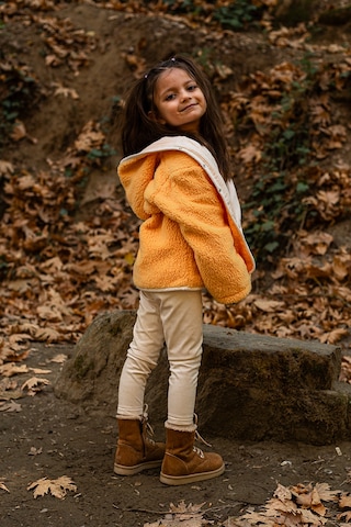 Luckka Heritage Puffy Astarlı Peluş Bebek Çocuk Ceket - Kopüşonlu Peluş Mont - Ztpufceket Turuncu