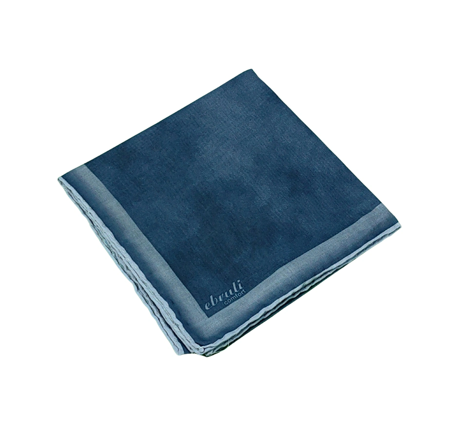 Mim Eşarp Ebruli Soft Pamuklu Desenli Eşarp - 95x95 Cm Lacivert