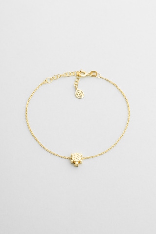 Mini Kaplumbağa 18 Ayar Sarı Altın Kaplama 19 Cm Gümüş Bileklik Sarı