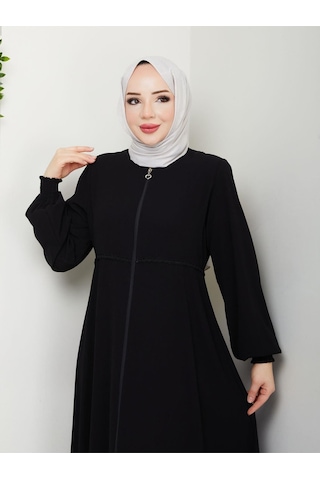 Eslemnur Gündelik Hac Ve Umrelik Mevlana Ortası Işlemeli Ferace Siyah