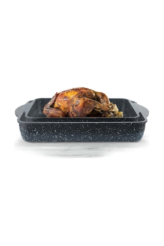 ThermoAd 2'li Döküm Granit Kare Tepsi Unisex 30-35 CM