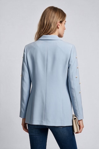 Clio Novier Kadın Çentikli Yaka İnci İşlemeli Uzun Kollu Blazer Ceket 25y2252 Mavi